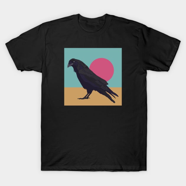 Sunset Raven T-Shirt by theartfulscientist